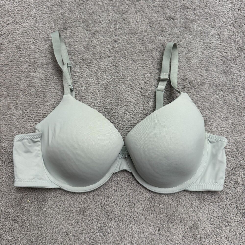 Auden The Everyday Demi T-Shirt Bra Womens 36C Green Lightly Lined Underwire